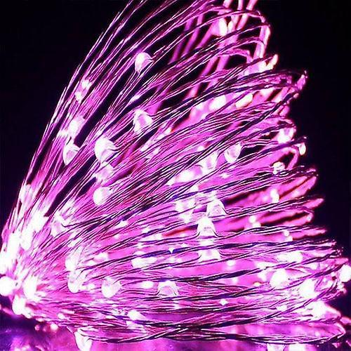 Slowmoose Usb Led String Copper, Silver Wire Garland Waterproof Fairy Lights Pink USB power / 5m 50leds