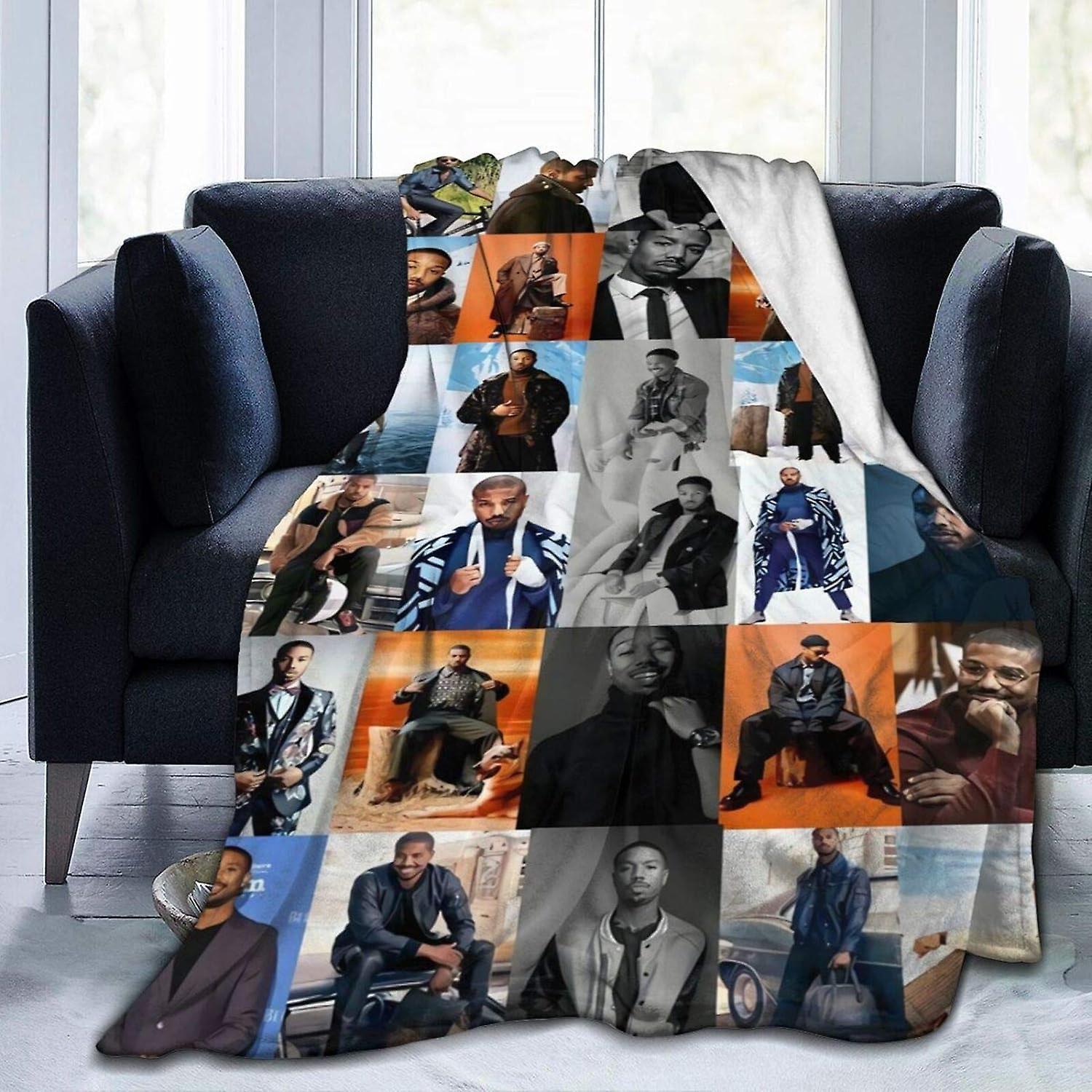 Kerota Michael B Jordan Eric Stevens Soft and Comfortable Warm Fleece Blanket for SofaOffice Bed car Camp Couch Cozy Plush Throw Blankets Blankets ...