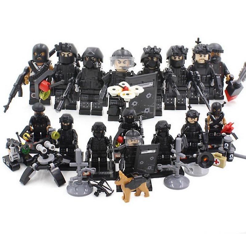 YM Studio MOC 8pcs /Sets City Swat Police Weapon Guns Military Army Soldiers Model Building