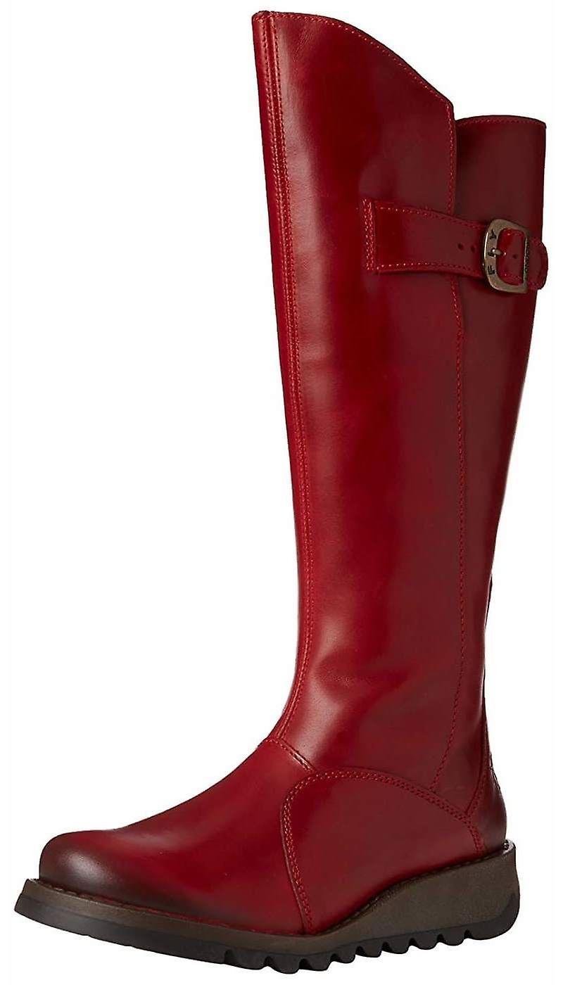 Fly london Mol 2 Red Leather Womens Knee Hi Boots 3 UK 36 EU 5 US