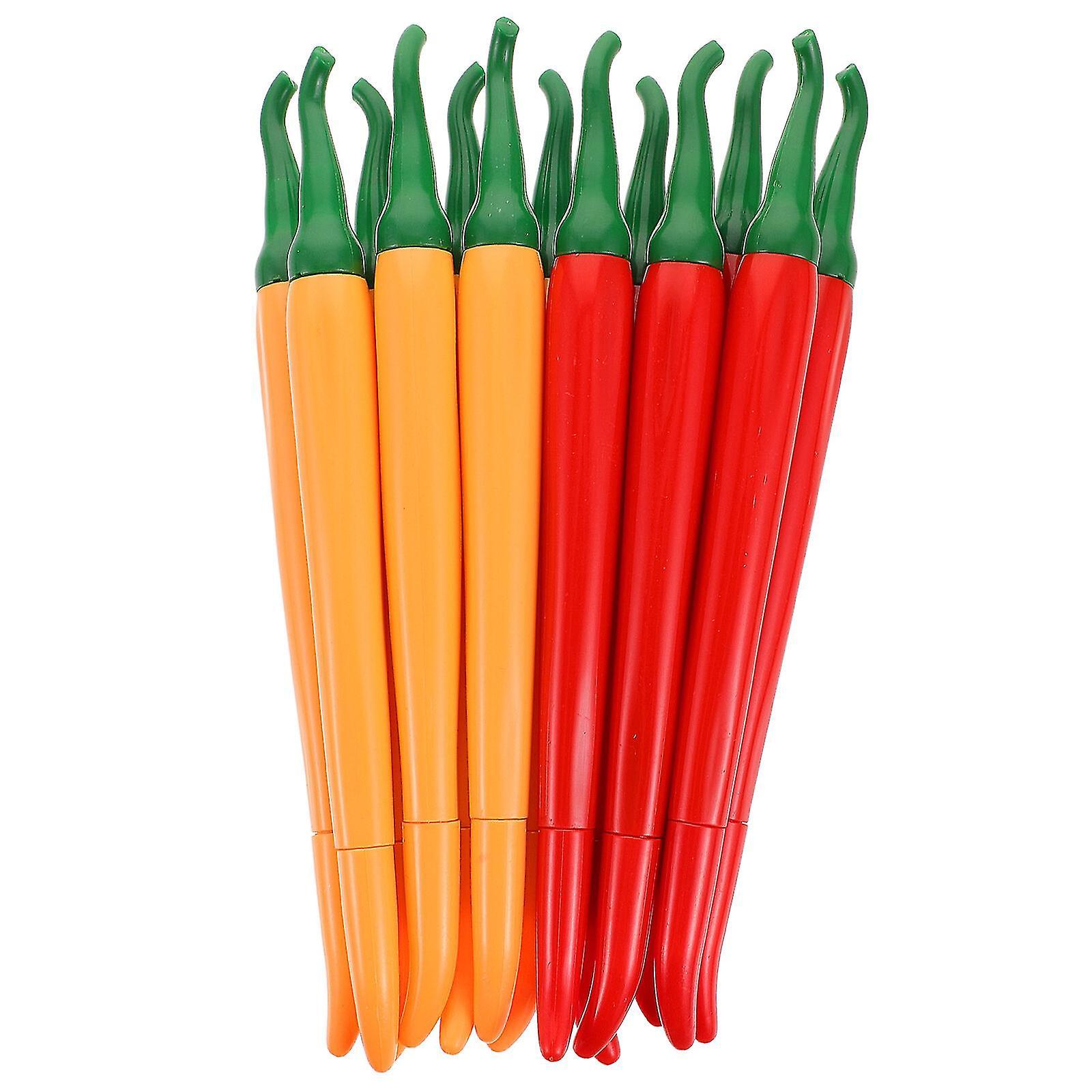 Yozhiqu 14pcs Vegetable Shaped Gel Ink Pens Lovely Chili Pens Reusable Writing Pens Gel Ink Pens Student Pens