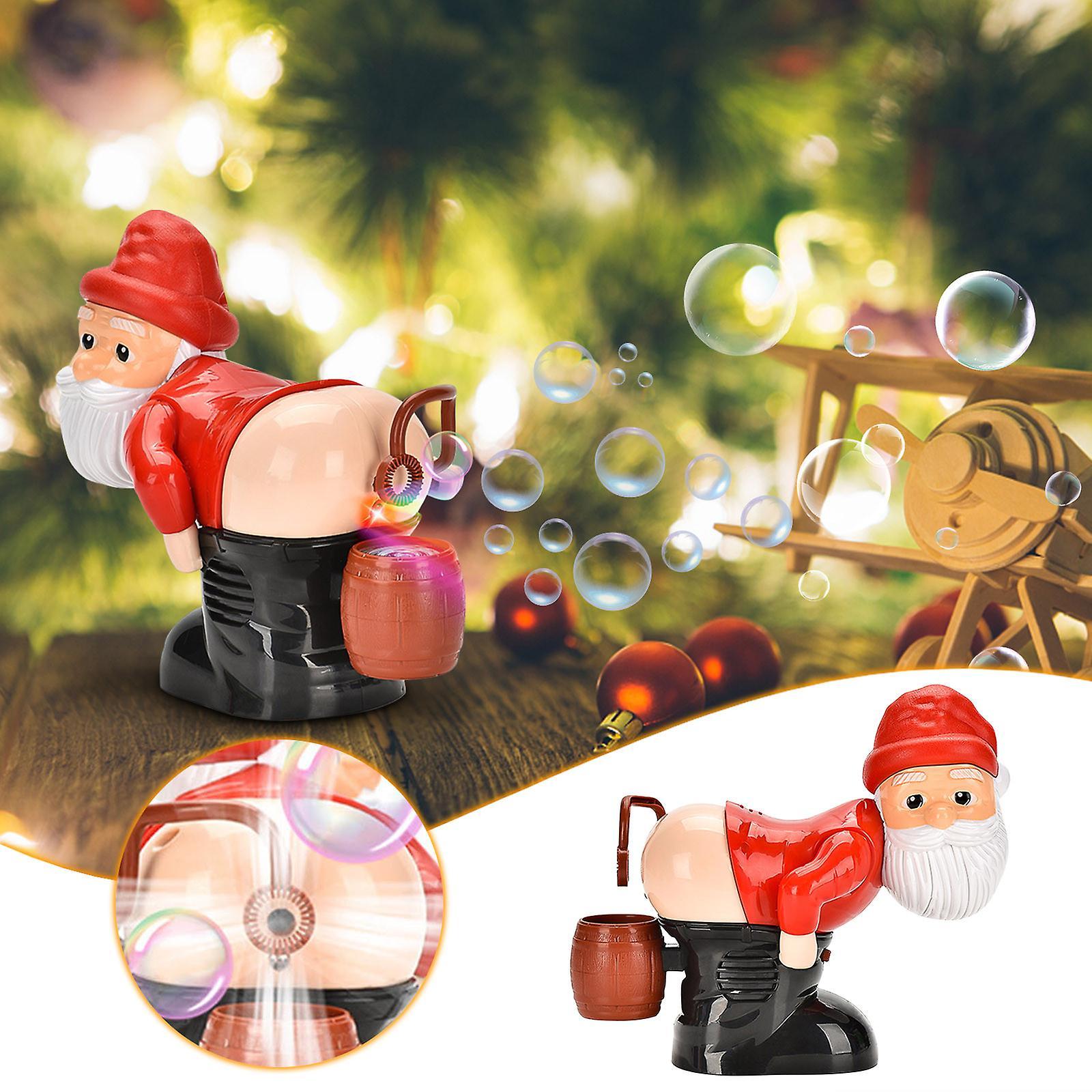 Kakanwo 2023 Christmas New Automatic Bubble Machine With Lights, Music, Funny Santa Claus Bubble Toys (60ml Bubble Solution) Red Free Size