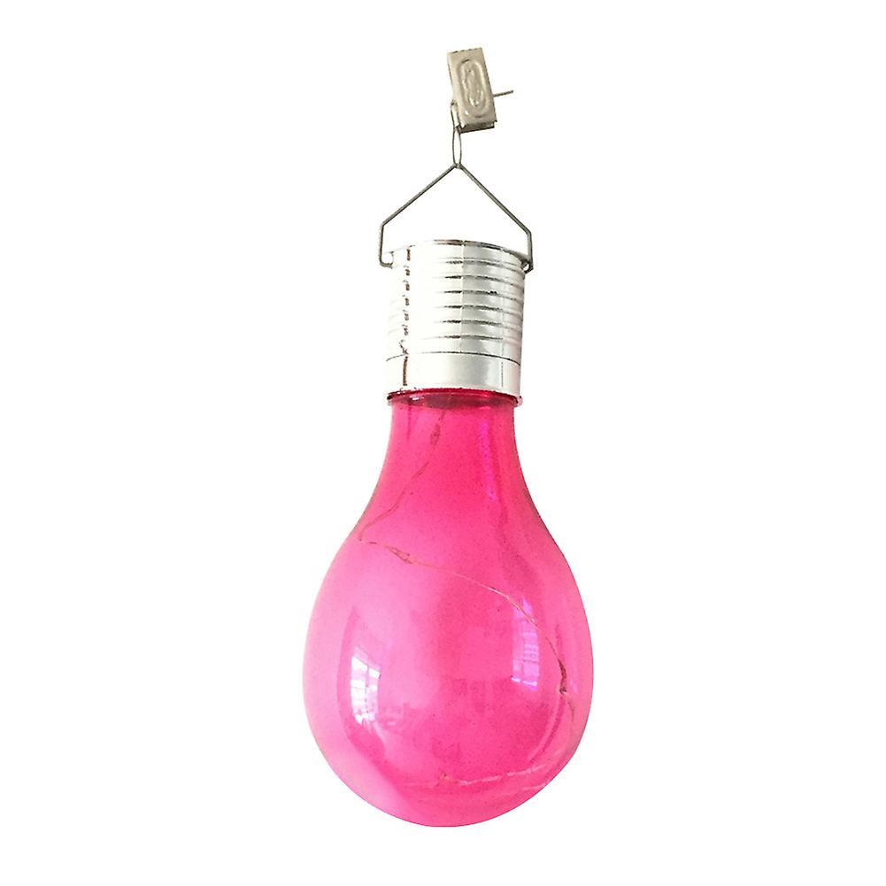 newmerun Outdoor Colorful Solar Powered LED Light Bulb Party Garden Yard Hanging Lamp Rose Red