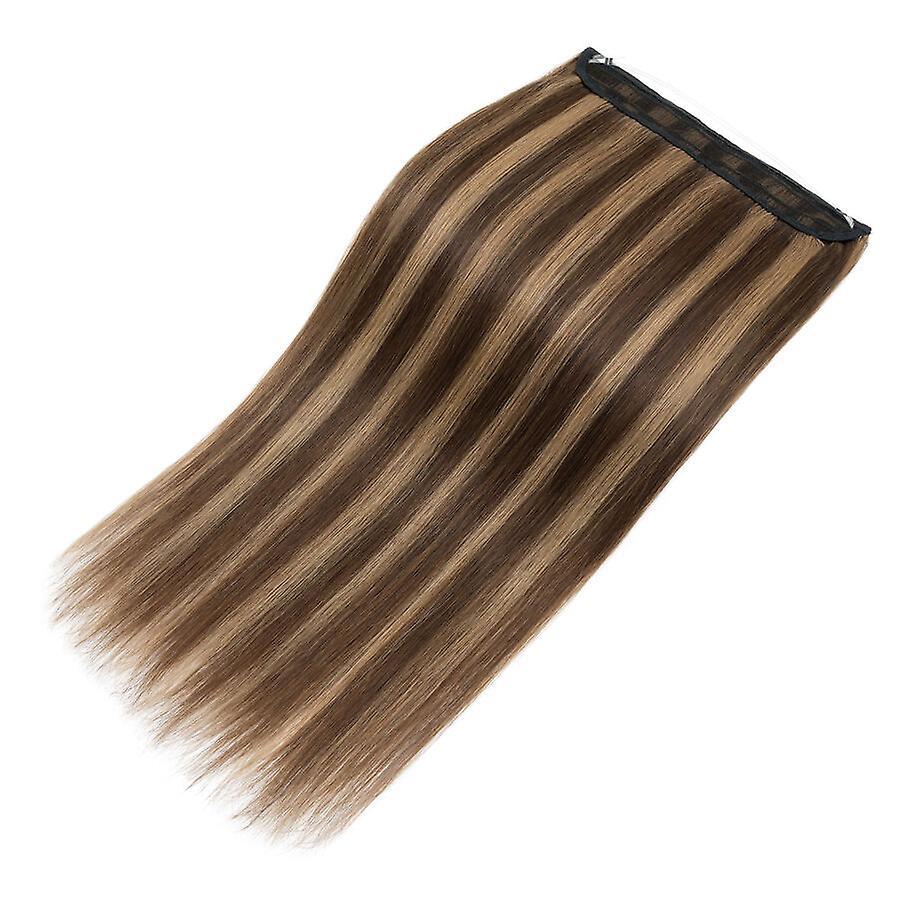 Sego Elastic Wire Hair Extension Remy Human Hair Thick Silky Soft mediumbrown&darkblonde 18inch