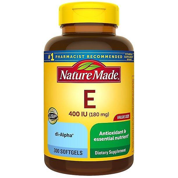 Nature Made Vitamin E 180 Mg (400 Iu) Dl-alpha Softgels Supplement, 300 Count, Mega Size