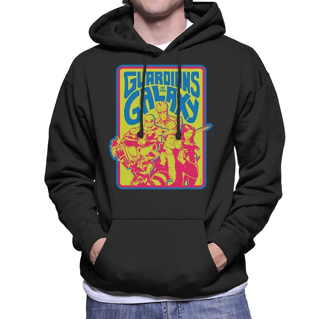 Marvel Guardians Of The Galaxy Retro 70s Men's Hooded Sweatshirt Black Large