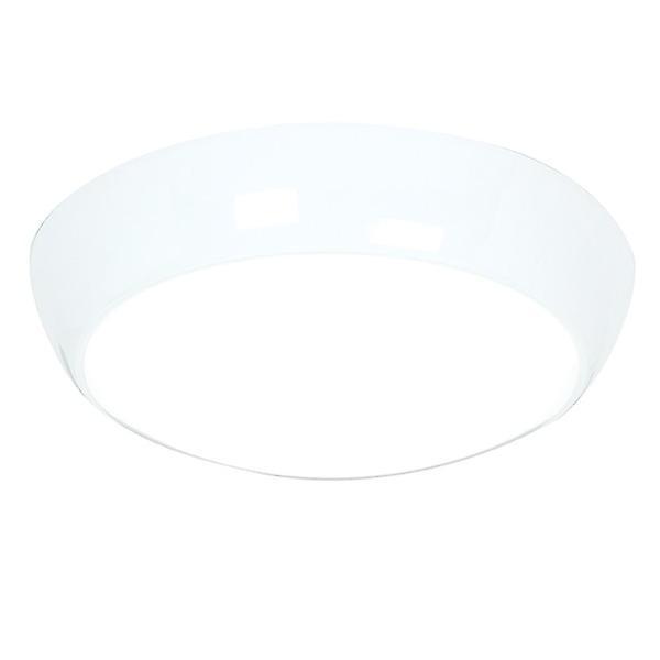 Saxby Lighting (Poole) Vigor Led Flush Ceiling Light 325mm Round Flush Em IP44 16W & 2W Gloss White