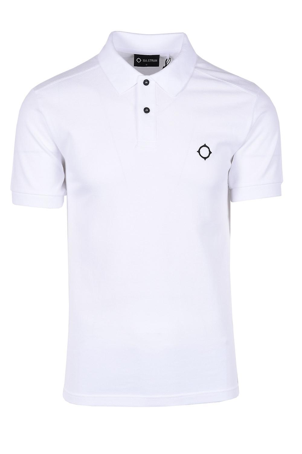 Men's Ma.strum SS Pique Polo Shirt White - Size: 40