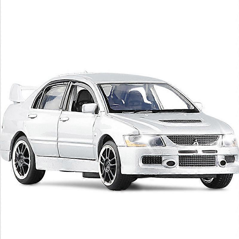 Toy Cars 1:32 Mitsubishi Lancer Evolution IX 9 Alloy Racing Car Model Diecast Simulation Metal Toy Vehicle Car Model Collection Kids Gift Silvery A