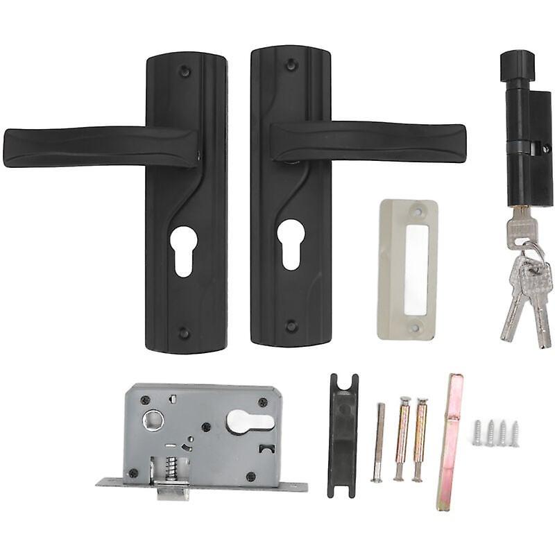 Havana Door Handle Lock Manganese Steel Silent Bearing Universal Door Lever Lock Set With Keys For Home Bedroom Black