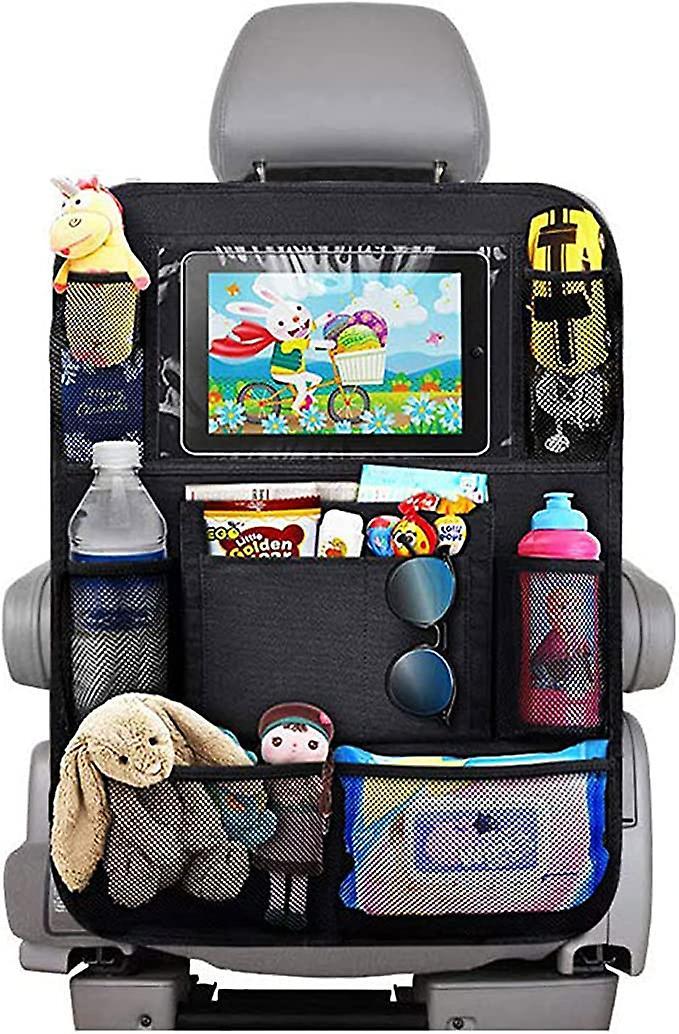 Dewenwils Dww-Organisateur Voiture Enfant, 1PCS Rangement Auto Accessoire Interieur, Support pour Tablette Transparent 10 poches, Noir