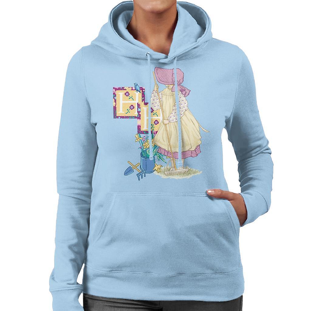 Holly Hobbie Gardening Women's Hooded Sweatshirt Sky Blue X-Large