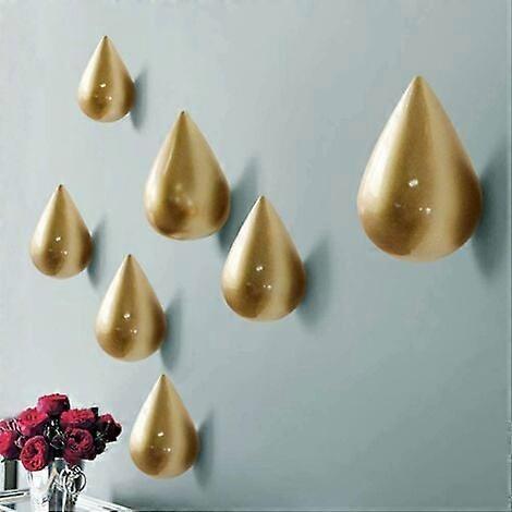 Ersam Set of 7 Creative Teardrop Coat Hooks Hooks Wall Decor Modern Decor, Gold