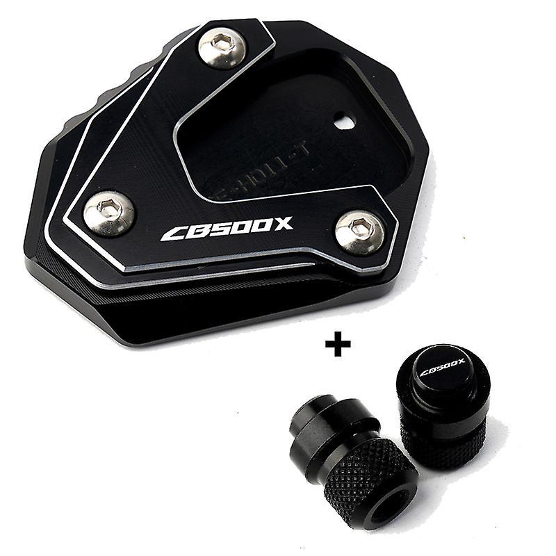 Roobeki For Honda CB500X CB 500 X CB 500X 2013-2023 2022 2020 Motorcycle Accessories Kickstand Foot Side Stand Enlarger Pad Valve Caps Black Combo