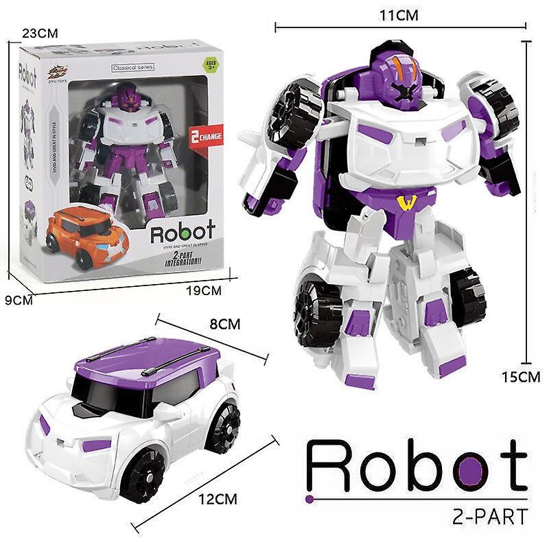 Action Figure Korea Cartoon Tobot Transformation Robot Toys Popular Anime Tobot warrior X/Y/Z Hand Deformation Car Airplane Toys x purple With box