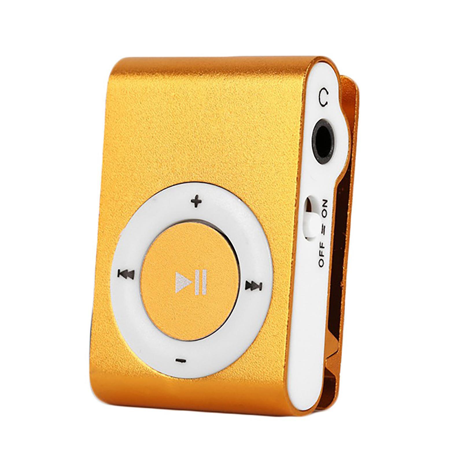 Hiborth Mini MP3 Player Portable TF Card Slot Metal Clip USB Sport Digital Music Walkman for Running Orange