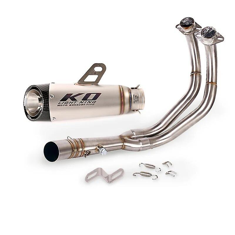 Muggyz For Yamaha Mt-07 Xsr700 Fz07 Fj07 Complete Exhaust System Header Mid Link Pipe Slip On 51mm Muffler Escape Removable Db Killer A