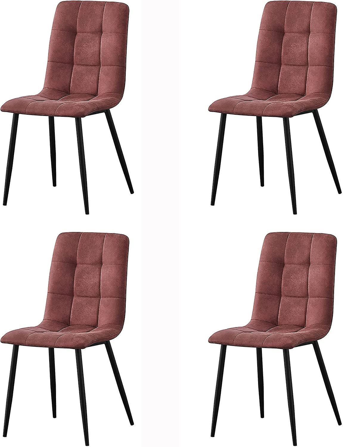 mcc direct Set of 4 Faux Matte Suede Leather Dining Chairs Henri PINK