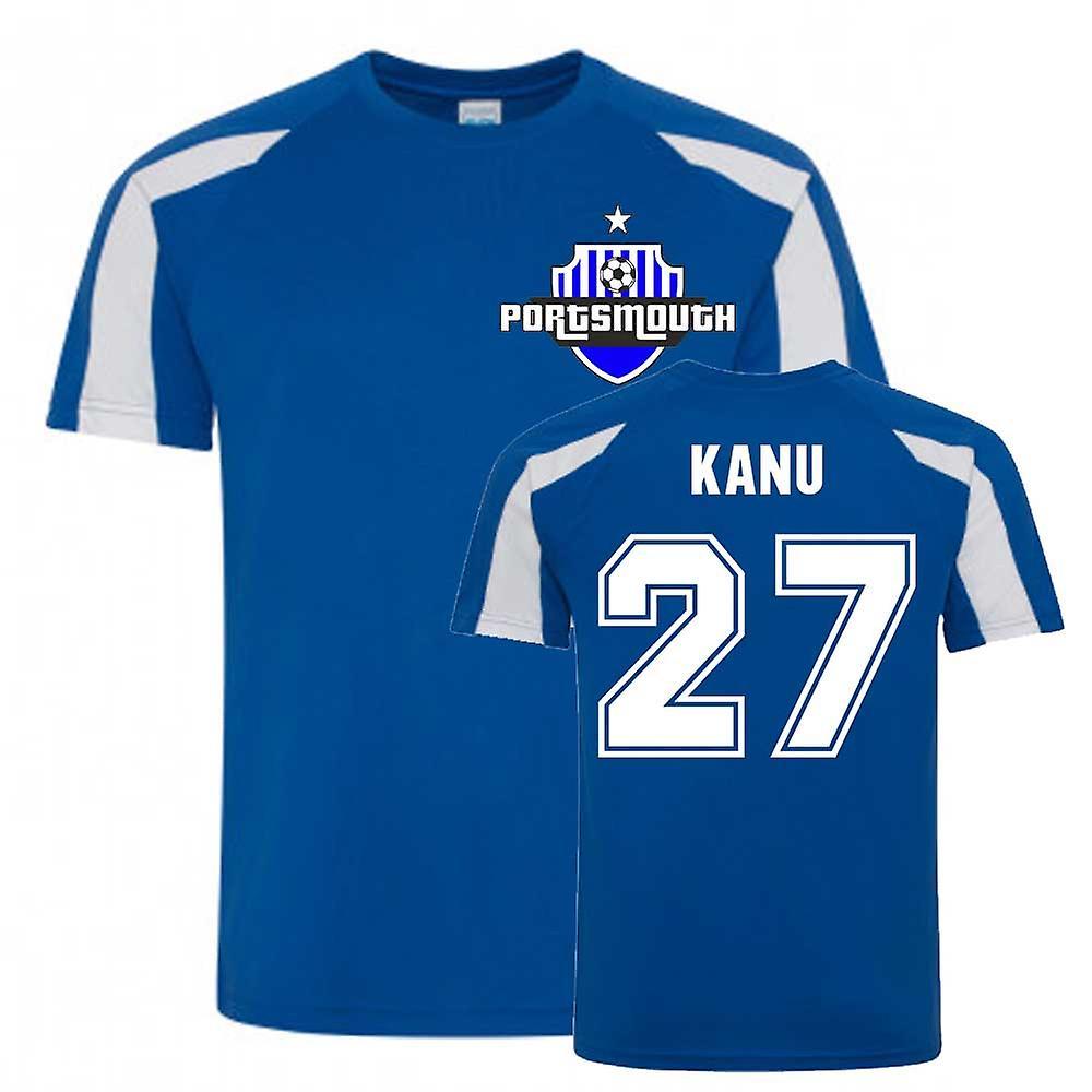 UKSoccerShop Nwankwo Kanu Portsmouth Sports Training Jersey (Blue) LB (9-11 Years)