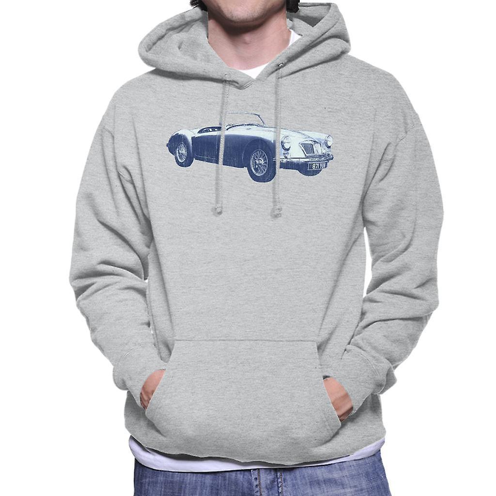 MG MGA 1962 British Motor Heritage Men's Hooded Sweatshirt Heather Grey XX-Large