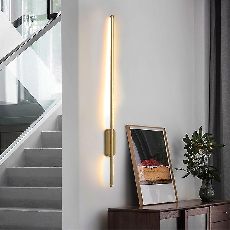 Living And Home Minimalist Gold Linear LED Wall Light Fixture , Warm Light 100cm