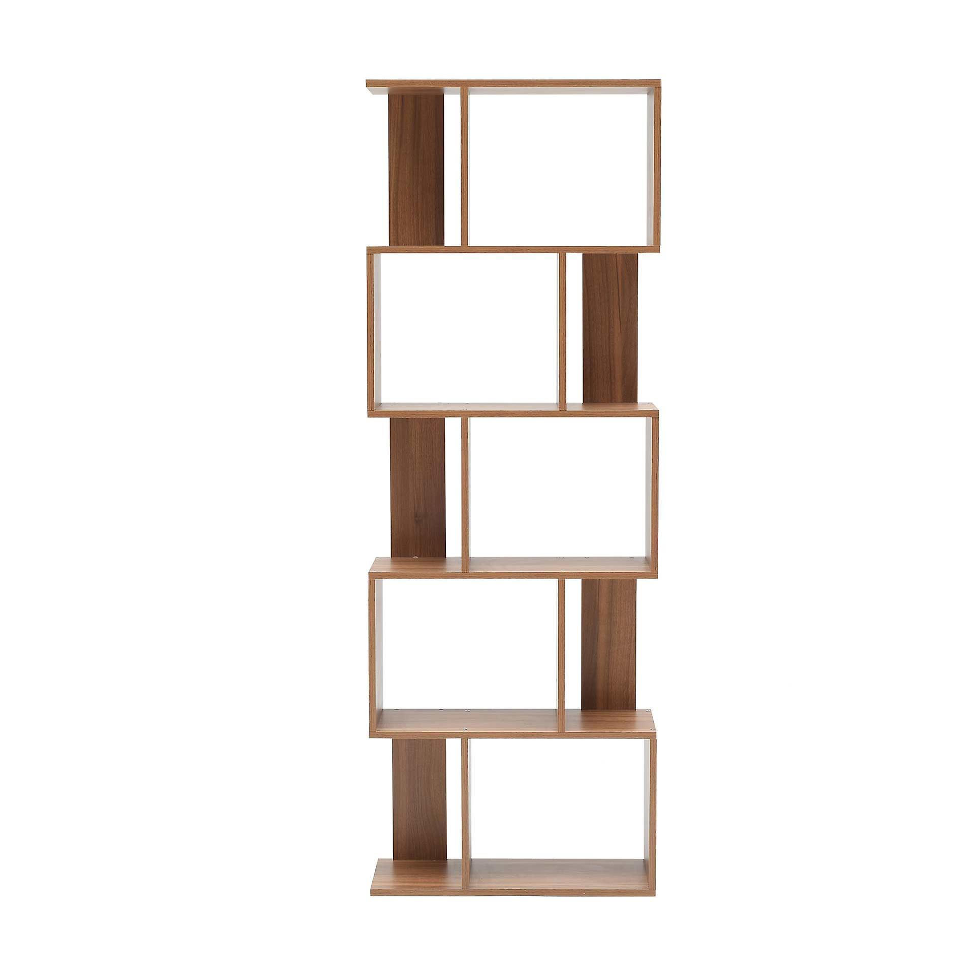 Mobili Rebecca Rebecca Mobili Shelf Bookcase 5 Shelves Brown Modern Wood 172.5x60x24.5