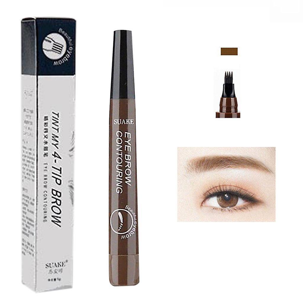 Gaoguang Eyebrow Pen Waterproof Fork Tip Eyebrow Tattoo Long Lasting Professional 5ml brown