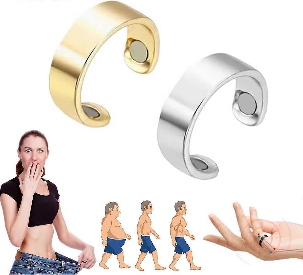 Uta Lymphatic Drainage Therapeutic Magnetic Ring Men Women Lymphatic Drainage Magnetic Therapy Ring For Women Men Open rose gold 1pcs