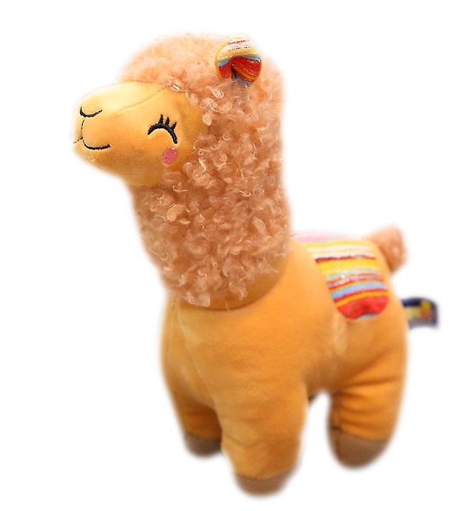 Mmcici Cute Squinting Alpaca Doll Plush Toy Grasping Machine Doll Creative Gift brown