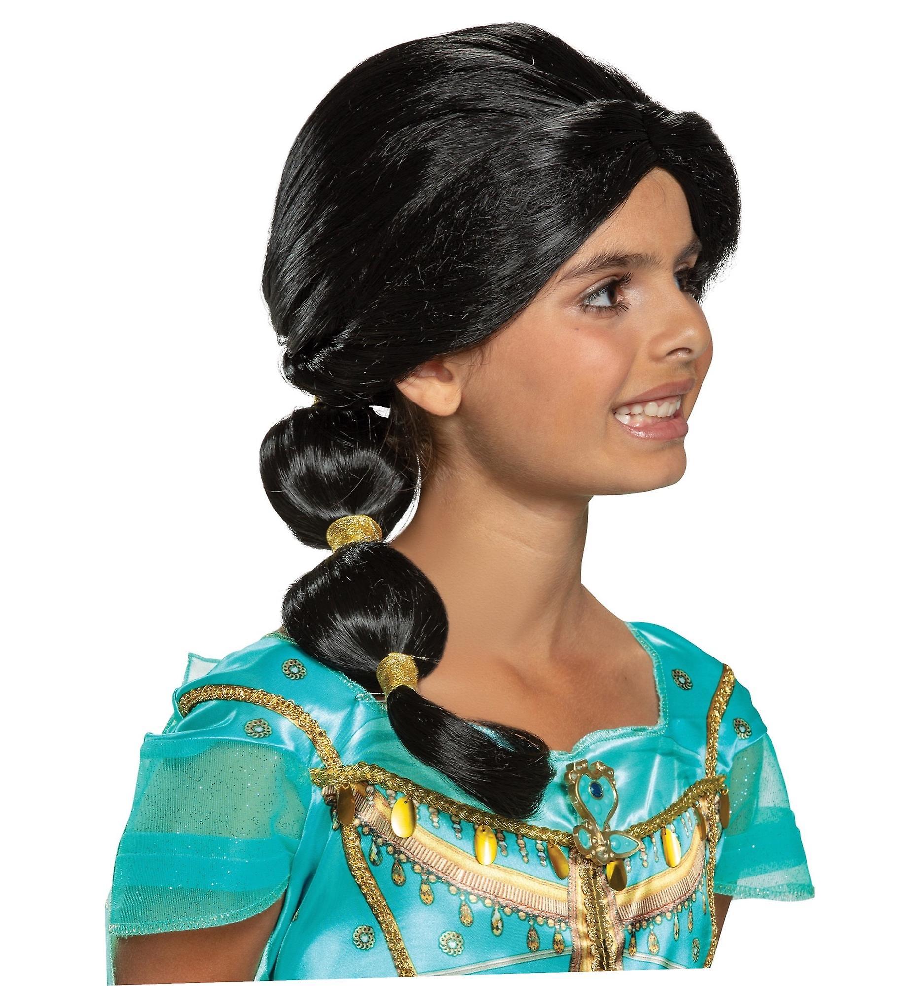 Disguise Jasmine Princess Disney Aladdin Live Action Movie Black Child Girls Costume Wig One Size