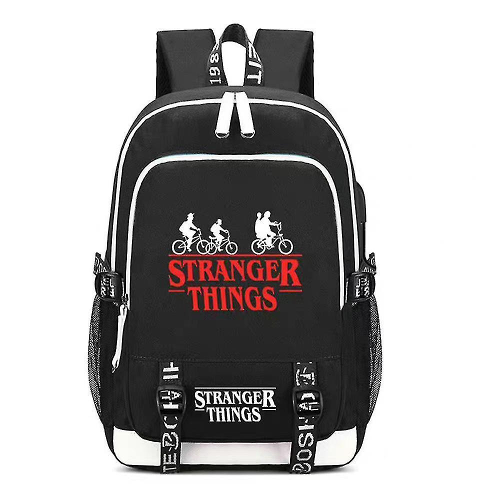 Santic Stranger Things Large-capacity Backpack Adjustable School Student Travel Rucksack Usb Charging Bag