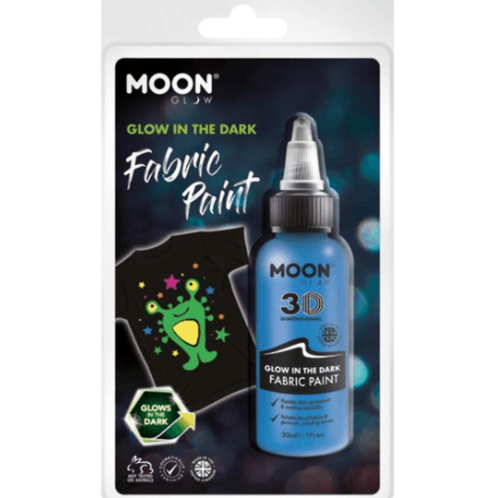 Smiffys Smiffy's Moon Glow Glow In The Dark Fabric Paint - Blue 30ml