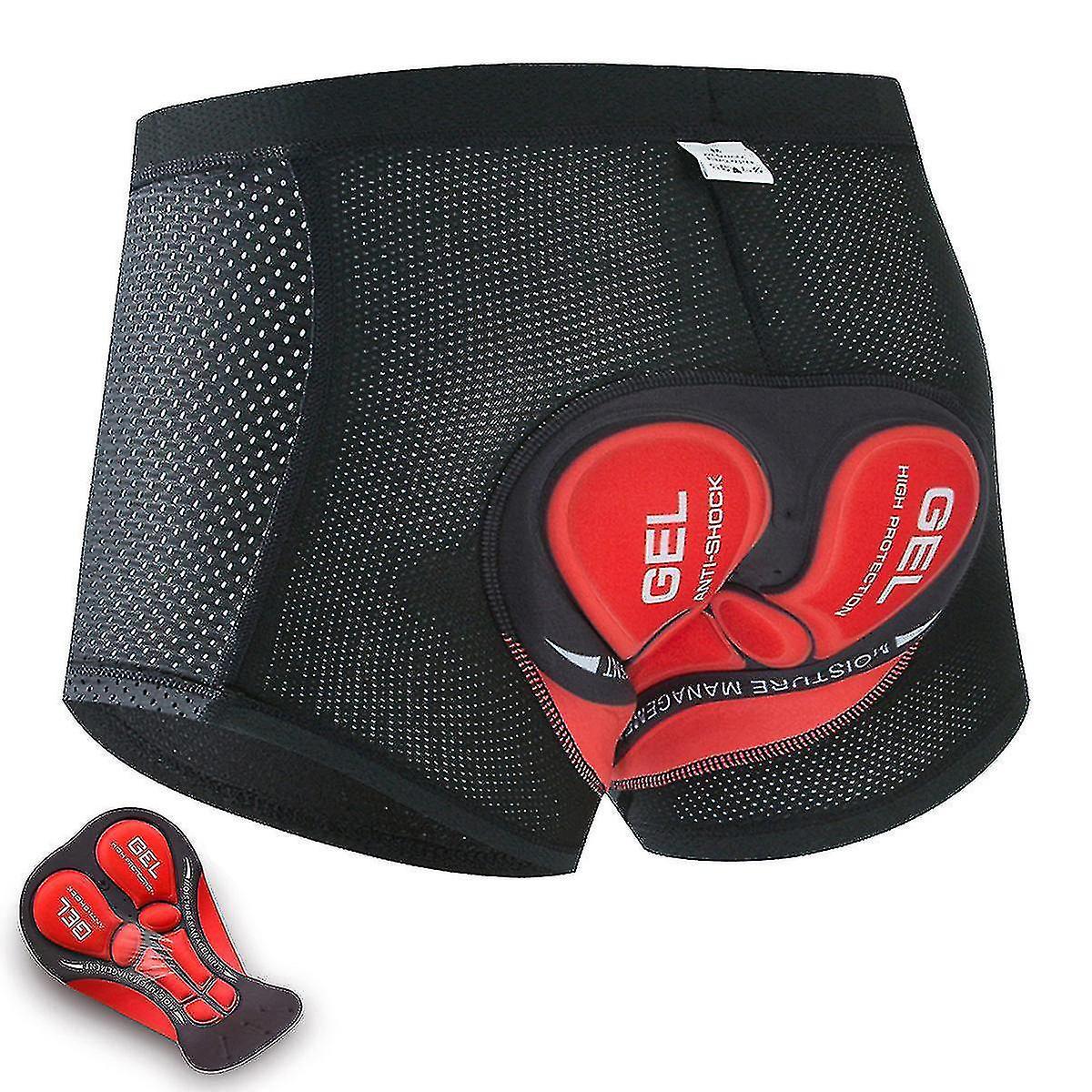 POTATO Mens Cycling Short 3d Padded Gel Cycling Undershorts Breathable Bicycle Cycling Underwear Bicycle Sh XL Red