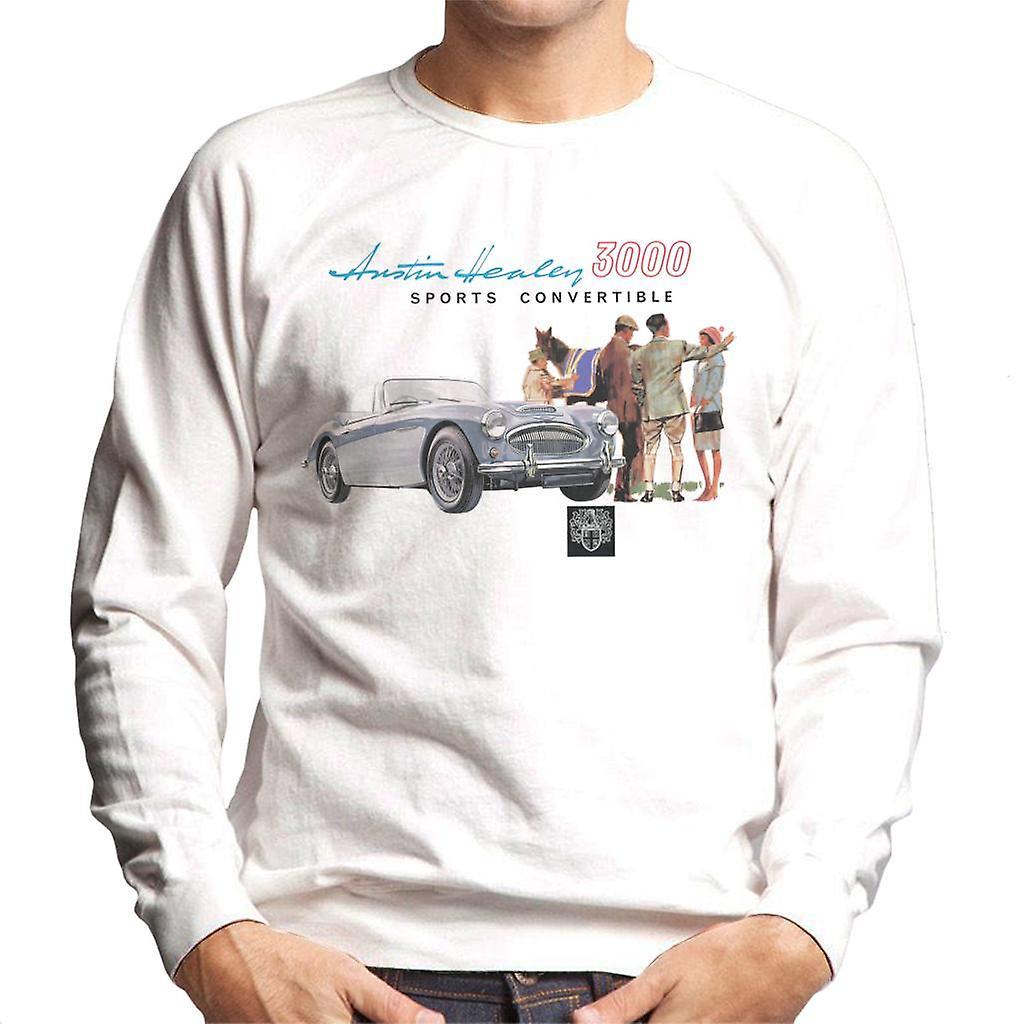 Austin Healey 3000 Sports Convertible British Motor Heritage Men's Sweatshirt White Medium