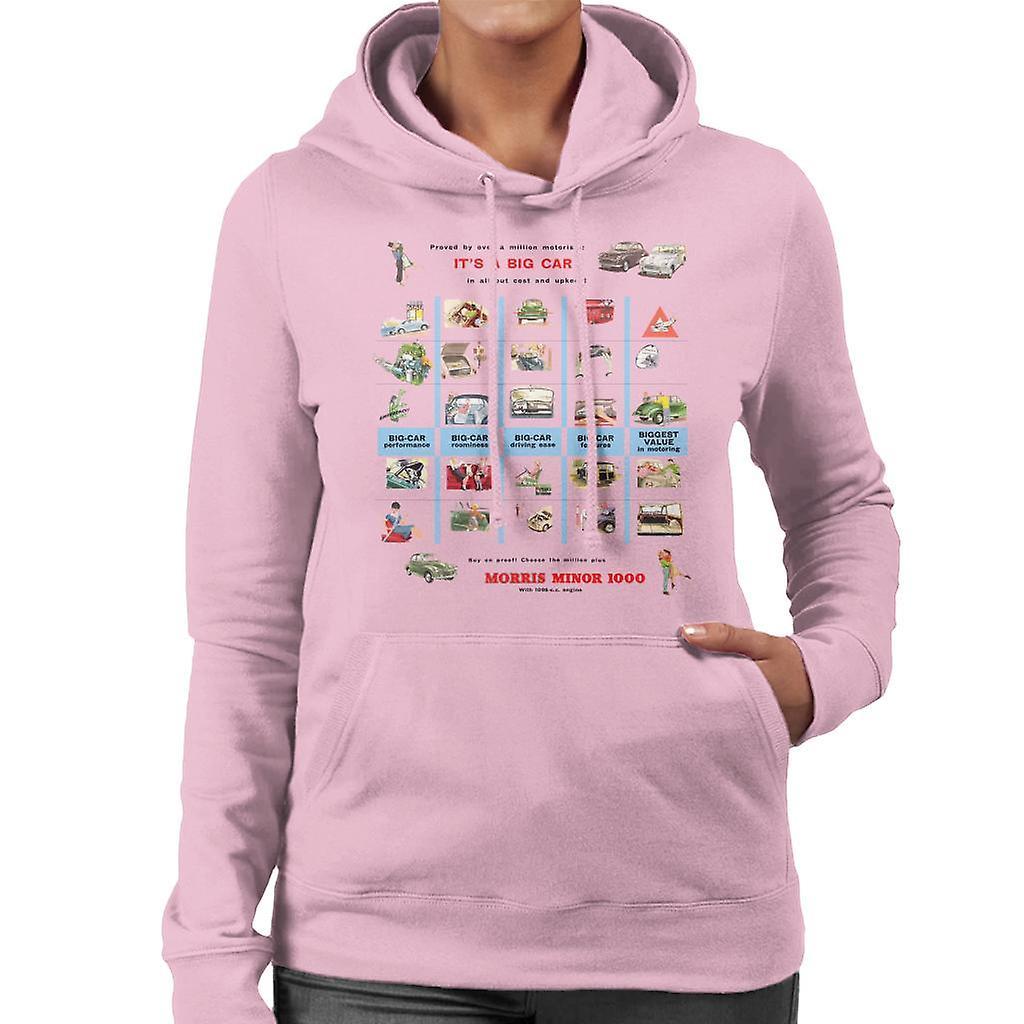 Morris Advert Design British Motor Heritage Women's Hooded Sweatshirt Light Pink Large