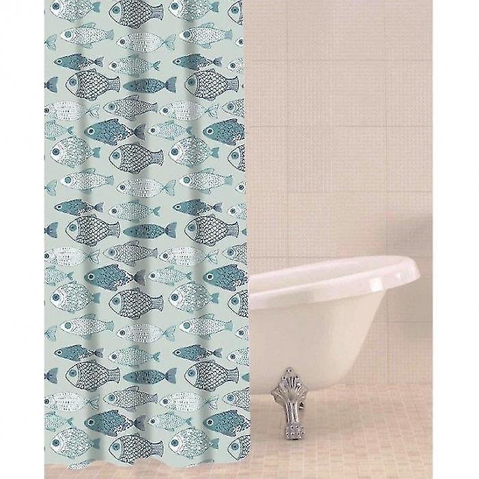 Sabichi Shower Curtain with Baby Fish Design Blue One Size