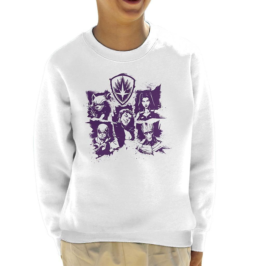 Marvel Guardians Of The Galaxy Smiles Paint Kid's Sweatshirt White X-Large (12-13 yrs)