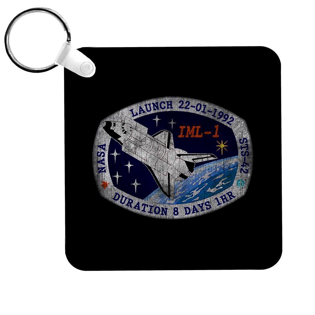 NASA STS 42 Discovery Mission Badge Distressed Keyring Black 5cm x 5cm