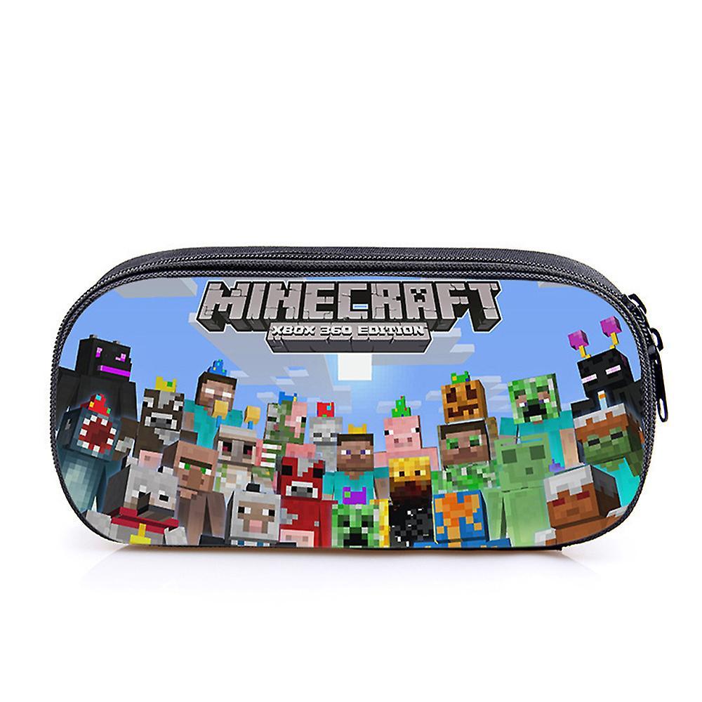 Shakub Minecraft Print Kids Pencil Case Pen Pouch Student Stationery Organizer Bag For Boys Girls F