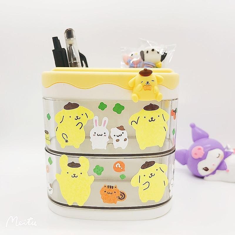 Aionyaaa Sanrio My Melody Cinnamoroll Kuromi Hello Kitty Desktop Organizer Pen Holder Makeup Storage Box Accessories Stationery Organizer Pompompur...