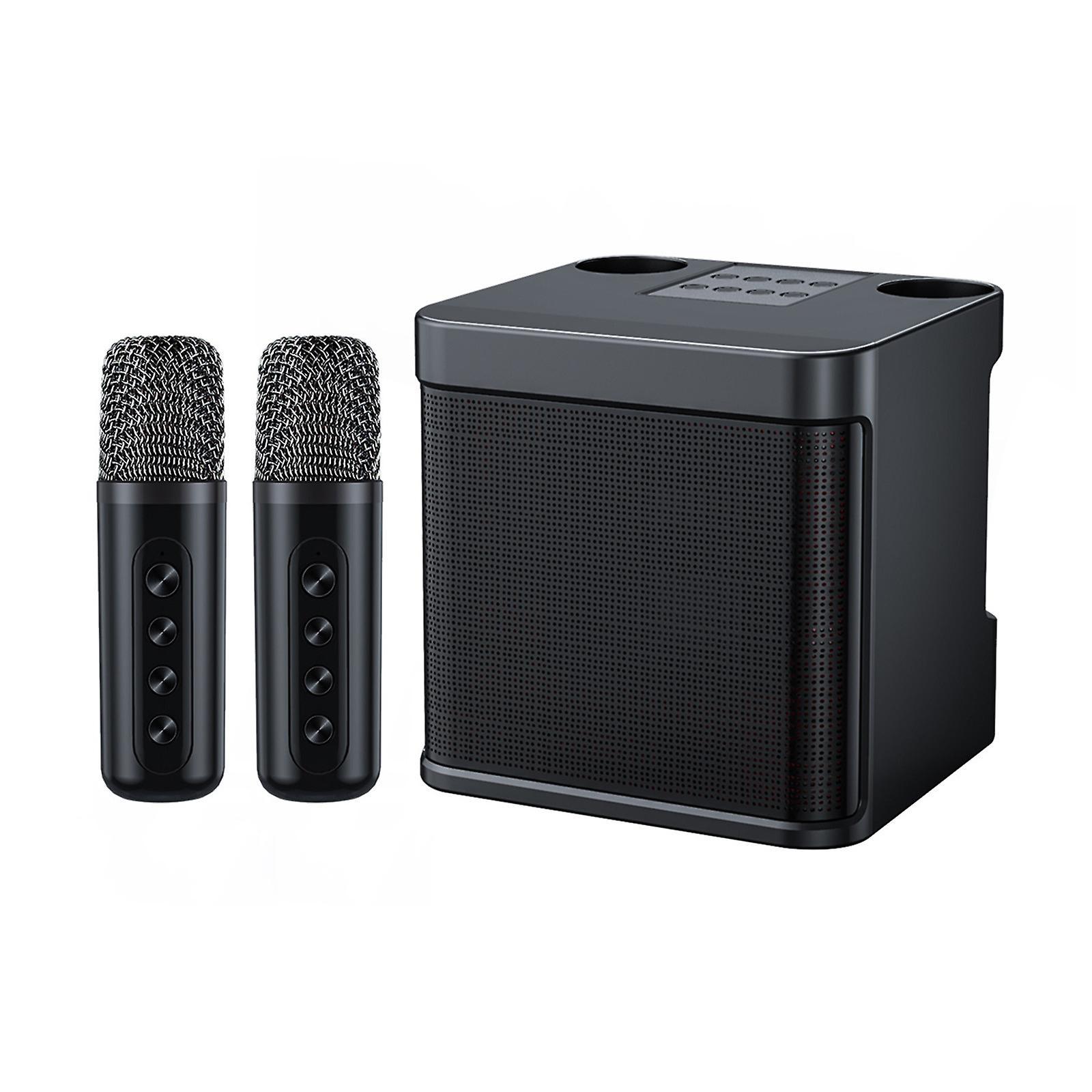 Shency Home Audio Karaoke Machine With 2 Wireless Microphones, 3000mAh Portable Microphone Speaker Set, Bluetooth 5.0 Rechargeable PA System Stage ...