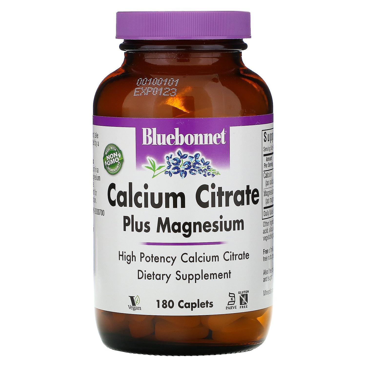 Bluebonnet Nutrition, Calcium Citrate Plus Magnesium, 180 Caplets