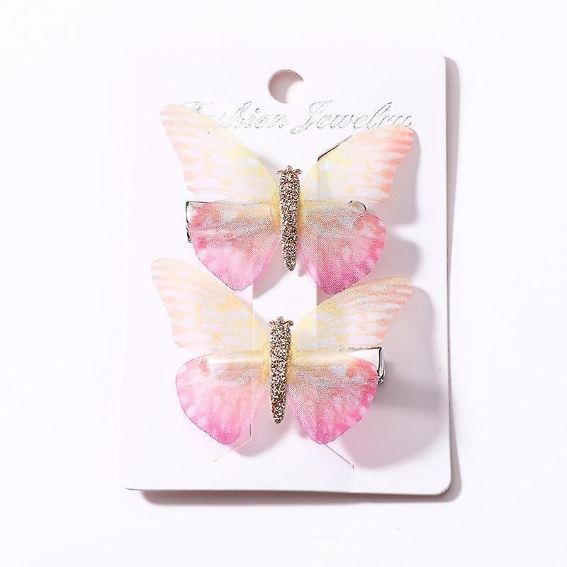 Slowmoose Butterfly Design, Princess Hair Clips For Baby Yellow Pink A Alloy