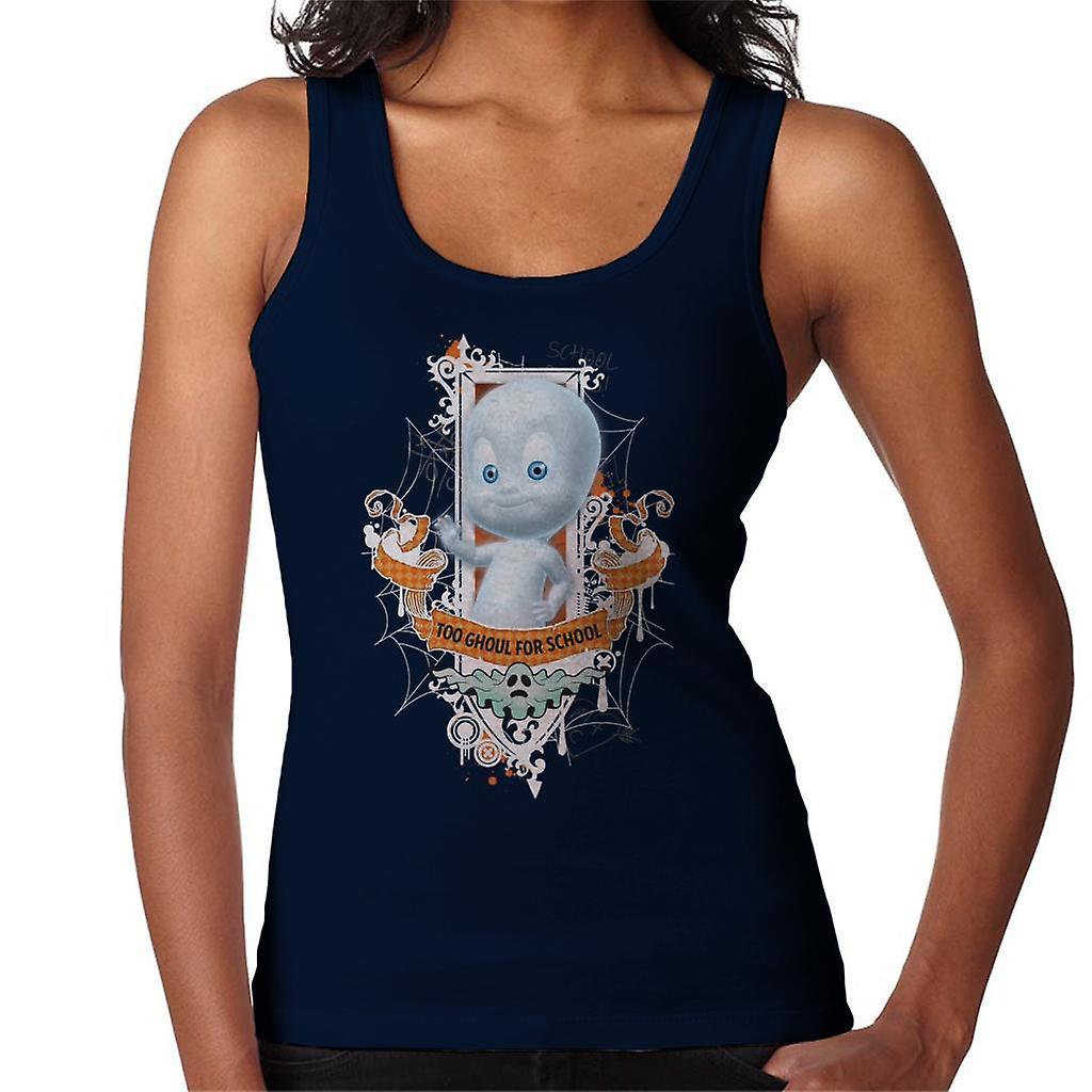 Casper The Friendly Ghost Too Ghoul For School Women's Vest Navy Blue Small