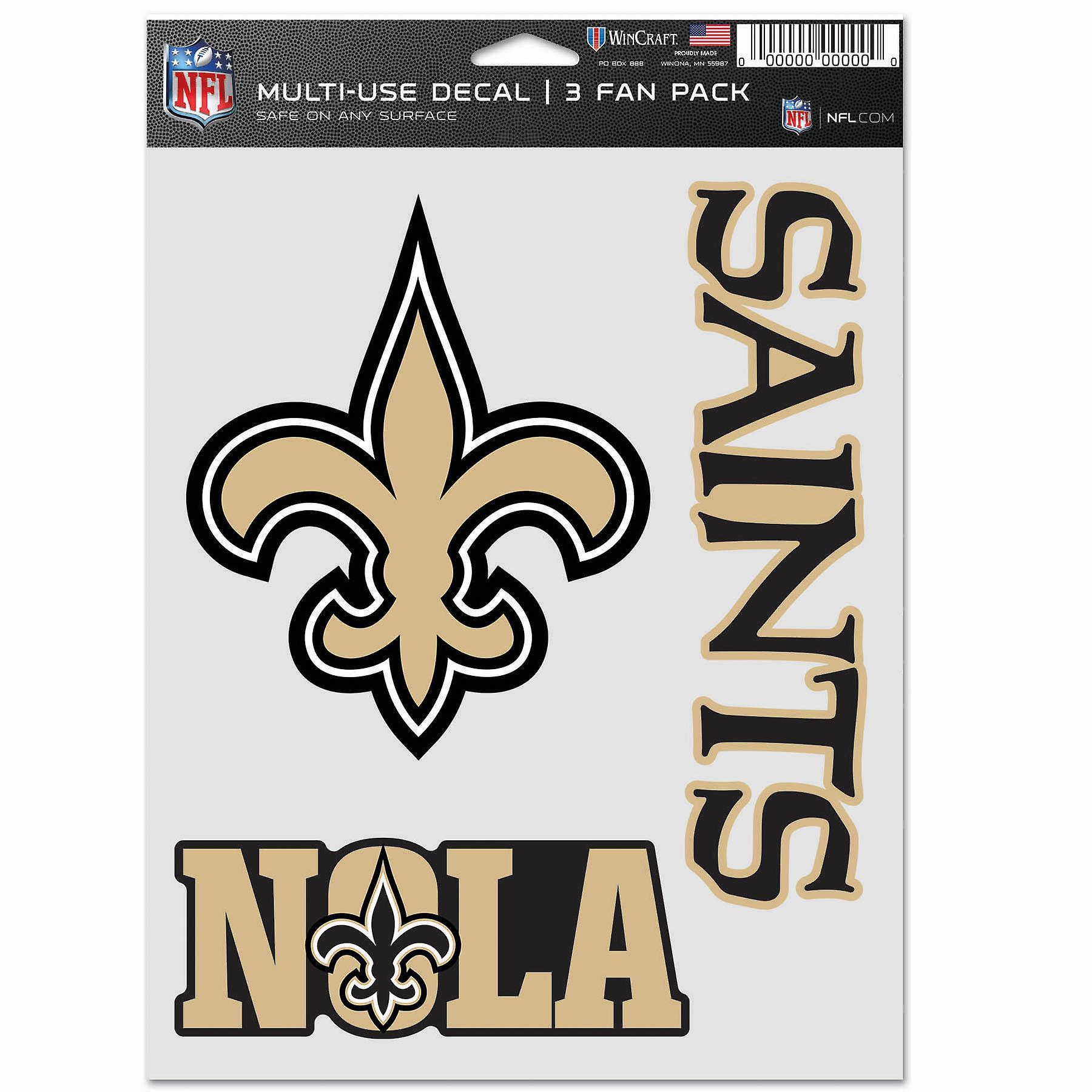 Wincraft NFL Sticker Multi-Use Set of 3 20x15cm - New Orleans Saints