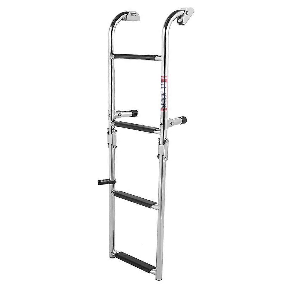 Aespa Stainless Steel 4 Step Folding Double Step Ladder Telescopic Boat Ladder Pontoon