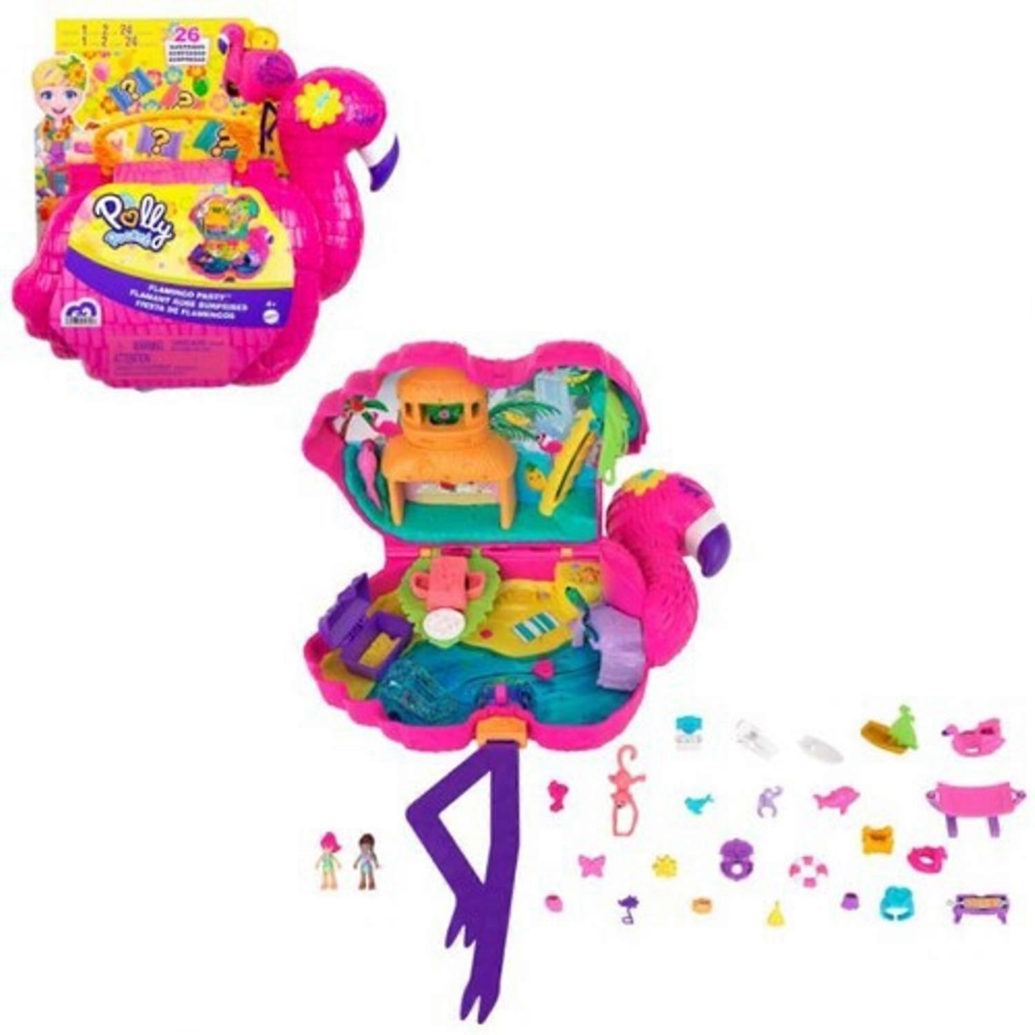 Mattel - Polly Pocket Flamingo Party Pinata Compact  [COLLECTABLES] Figure, Paper Doll USA import