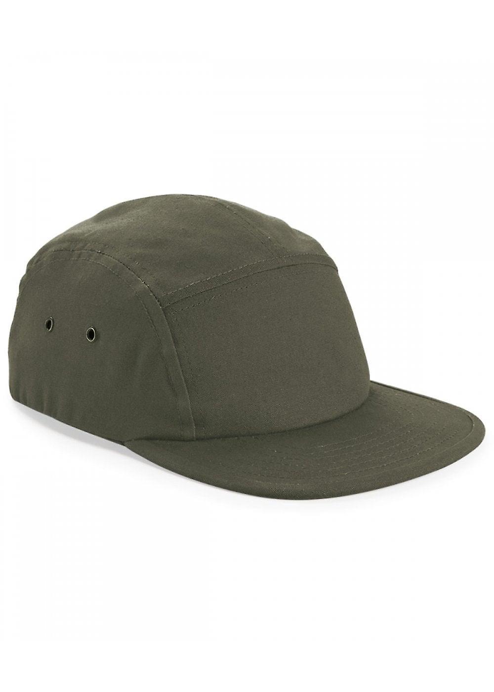 Men's Beechfield Canvas 5 Panel Camper Cap B654 Olive One Size