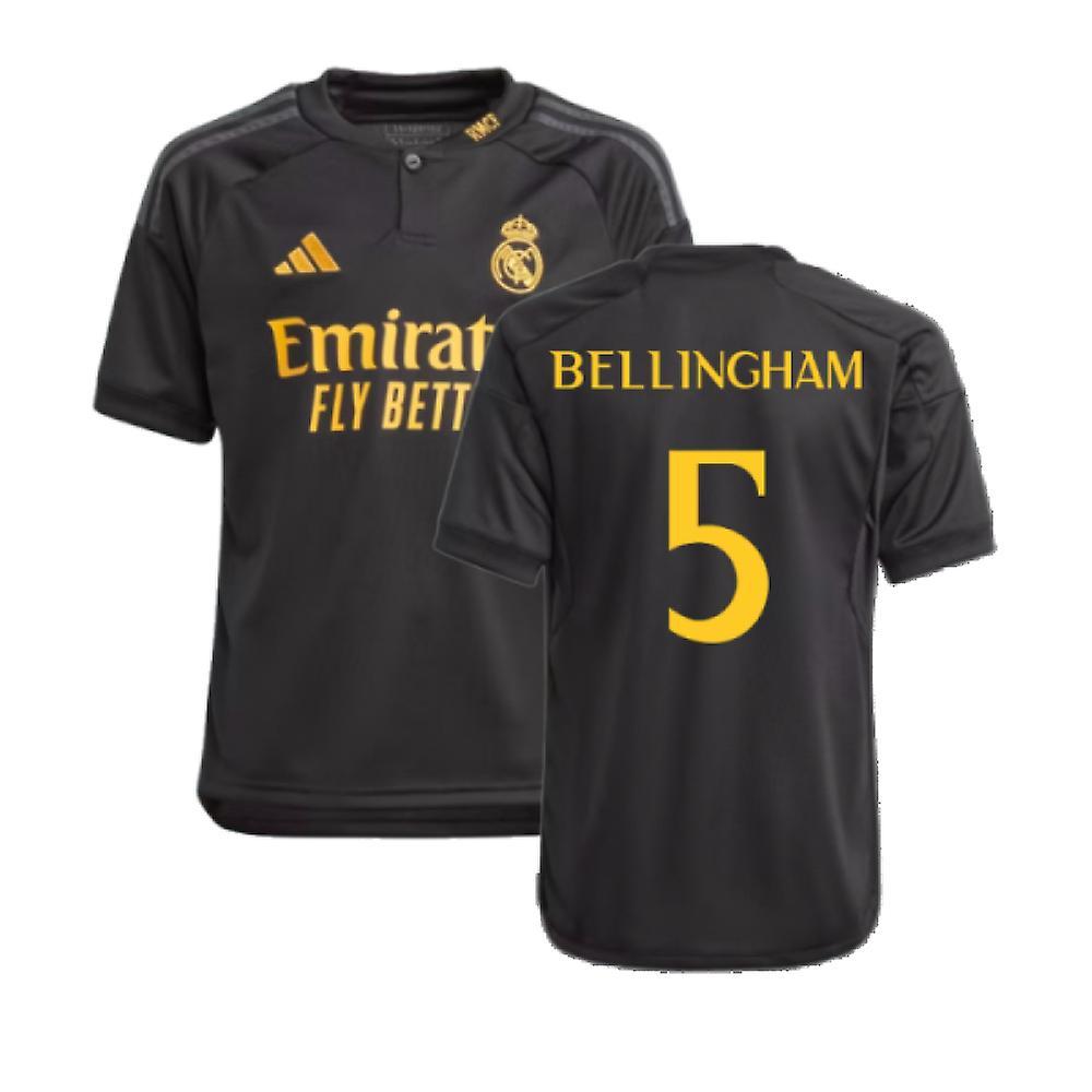 Adidas 2023-2024 Real Madrid Third Shirt (Kids) (Bellingham 5) Black MB