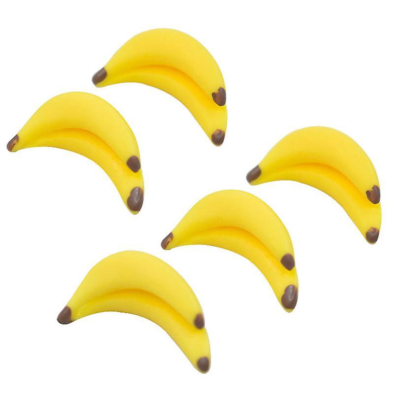 Fisheraw 5Pcs Banana Toys Dollhouse Miniature Food Play Ornament Scene Decoration Model